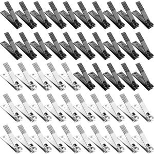 50 Pieces Nail Clipper Set Fingernails and Toenail Clipper Stainless Steel Nail Cutter for Women Men Thick Nails, Black and Silver