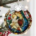 2 x Virgin Mary Stained Glass Ornament, Christian Christmas Ornaments, Christmas Tree Ornaments, Catholic Home Decor, Holiday Decor, Unique Xmas Gifts, Gift Idea, Christian Gifts, Religious Gift
