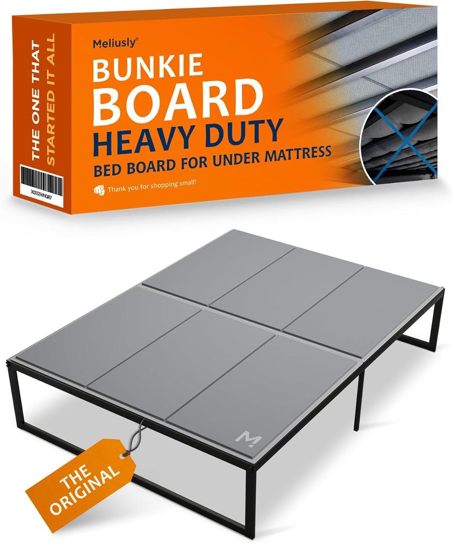 Meliusly Heavy Duty Bunkie Board Queen Size (60x80) - Non-Slip Breathable Bed Support Board for Slatted Bed Frame, Anti-Sag Under Bed Support, Noise Minimizing Moisture Resistant Bed Board