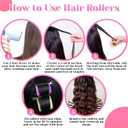 Self Grip Hair Rollers Curlers Set 36Pcs, Hair Roller Sets 4 Sizes (Jumbo, Large, Medium, Small) with Clips and Comb for Long Medium Short Thick Fine Thin Hair Volume