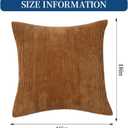 wangyiyi Pack of 2 Corduroy Decorative Throw Pillow Covers 18x18 Inch Soft Striped Square Cushion Cases Modern Farmhouse Home Decor for Couch Sofa Bed Living Room (Brown)