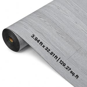 Vinyl Flooring Roll 129.27 sq.ft, 3.94'W x 32.81'L, Self Adhesive