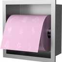 Recessed Toilet Paper Holder, 6" Built-in Toilet Paper Holders, Stainless Steel Tissue Roll Holder in Wall Toilets Paper Dispenser Insert (Brushed)