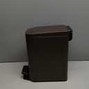 Cesun Small Bathroom Trash Can with Lid Soft Close, Step Pedal, 6 Liter / 1.6 Gallon Stainless Steel Garbage Can with Removable Inner Bucket, Anti-Fingerprint Finish (Brown) (Brown)