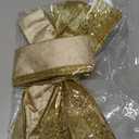 Christmas Tree Topper Bow, 43x13 Inches Large Toppers Bows for Christmas Tree, Glitter Satin Mesh Streamer and Wired Edge, Xmas Ornament Treetop Hanging Decorations & Gift