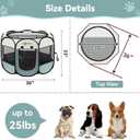 Siedihit Dog Playpen, Puppy Pet Playpen, Medium Dogs Tent Crates Cage Indoor/Outdoor, Portable Pop Up Dog Kennel Playpen with Carrying Case for Dogs/Cats/Rabbits, Removable Zipper Top, Grey