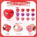 300 Pieces Valentine Day Heart Stress Balls 1.5 Inch Mini Stress Relief Balls Small Heart Shape Ball Kids Adults Wedding School Carnival Gift (Expression)