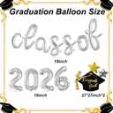 2 x 16 Inch Silver Class of 2026 Balloons Graduation Balloons Class of 2026 Graduation Cap Balloon Banner for 2026 Congrats Grad Graduation Party Decorations
