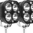 White LED Pods Light 3Inch 40W Cube Lights for 12V 24V Off Road Cars Truck Boat Ford Pickup ATV UTV Forklift SUV Scooter Tractor Motorcycle Universal Spot Led Driving Fog Lights (Pack of 2)