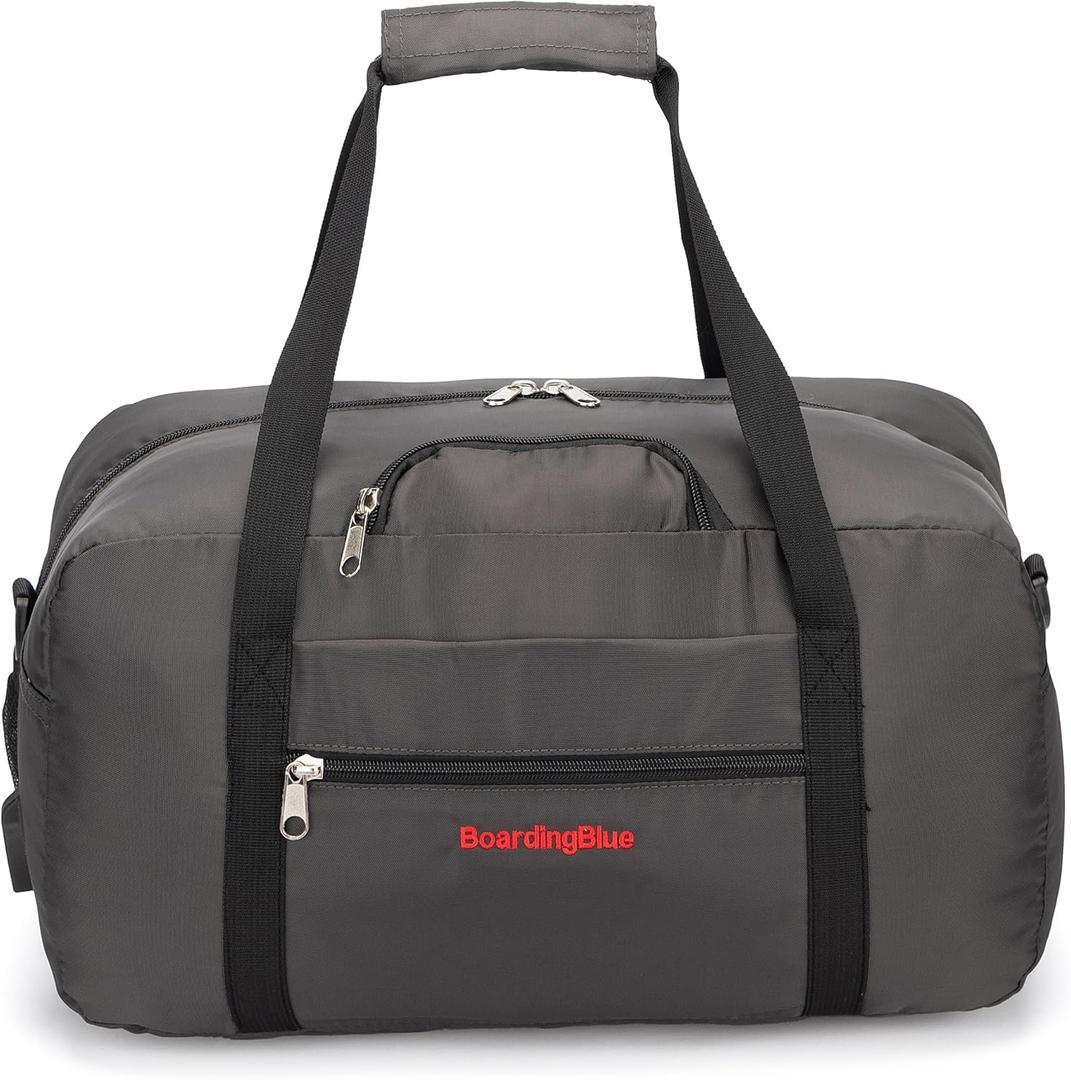 17x10x9 United Airline Personal Item Under Seat Duffel Bag With Free Pillow And USB Port (Grey)