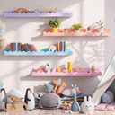 Pinkunn 4 Pcs 23 Inch Nursery Floating Scalloped Shelves, 23 x 4.7 x 1.57 inches