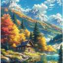 Mountain Paint by Numbers Kit for Adults Beginner Landscape Oil Painting Kit Adult Paint by Number Kits on Canvas DIY Painting for Beginners Art by Numbers for Gifts Home Wall Decor 16x20 Inch