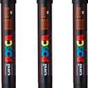 posca PC-3M Water-Based Paint Markers, Reversible Fine Tip (0.9-1.3mm), Bronze, 3 Count