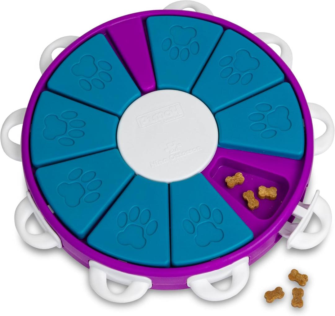 Outward Hound by Nina Ottosson Dog Twister Treat Puzzle Enrichment Toy, Level 3 Advanced, Purple (1 Count (Pack of 1))