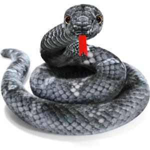 Snake Plush, Stuffed Snake Animal, 27 in Small Toy Snakes for Kids, Giant Stuffed Animals, Lifelike Plush Snake for Birthday Present Party Prank Prop (Black)