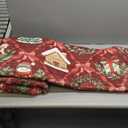 8x10 Christmas Rugs for Living Room Washable Non-Slip Christmas Print Area Rug with Coquette Bow Pattern for Bedroom, Low-Pile Stain Resistan Holiday Carpet for Dining Room Office, Red