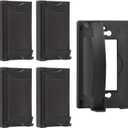 BESTTEN 5 Pack Outdoor Weatherproof Outlet Wallplate Cover for GFCI and Decorator Receptacle, Vertical/Horizontal Auto-Closing Lid, Black, H4.65" x W2.87" x D0.71"