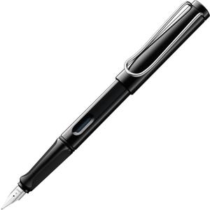 LAMY safari black - Fountain Pen with ergonomic grip & polished Left-Handed steel nib (LH) in size M - ideal for any Writing & Calligraphy - including LAMY T 10 blue cartridge