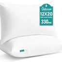 Oubonun 12 x 20 Throw Pillow Inserts - Soft, Plush & Decorative Down Alternative Pillows for Couch Sofa Bed, Machine Washable - White, Pack of 2