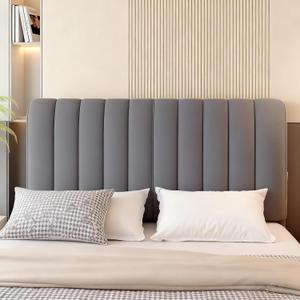 Headboard Cover, Slip Cover, Spring Bed headboard Cover, Small Square Jacquard dust Protector, Bedroom dust Cover, upholstered headboard (Queen:150cm/59in, Gray)