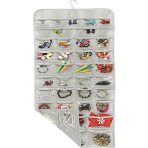 Simple Houseware Hanging Jewelry Organizer 80 Pocket, Grey Simple Houseware Hanging Jewelry Organizer 80 Pocket, Grey