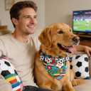 Dog Bandanas 2026 Soccer Championship Theme Adjustable Pet Football Scarf (Green, Medium)