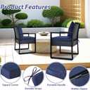 Patio Chair Cushions with Two Replaceable Cover Sets 24x24 Inch, Waterproof Fade Resistant Outdoor Cushions for Patio Furniture, Edge Binding Design with Handle, Adjustable Straps & Hidden Zipper