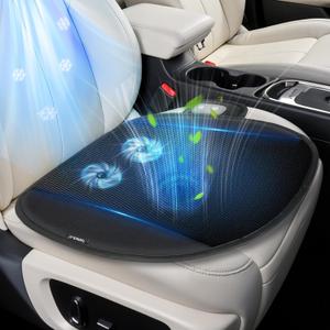 Cooling Car Seat Cover, Ventilated Cooled Seat Cover for Car, Seat Cooling Pad with 3 Adjustable Speeds, USB Plug, Universal Fit for Trucks & SUVs, Breathable Mesh, Home Office Use