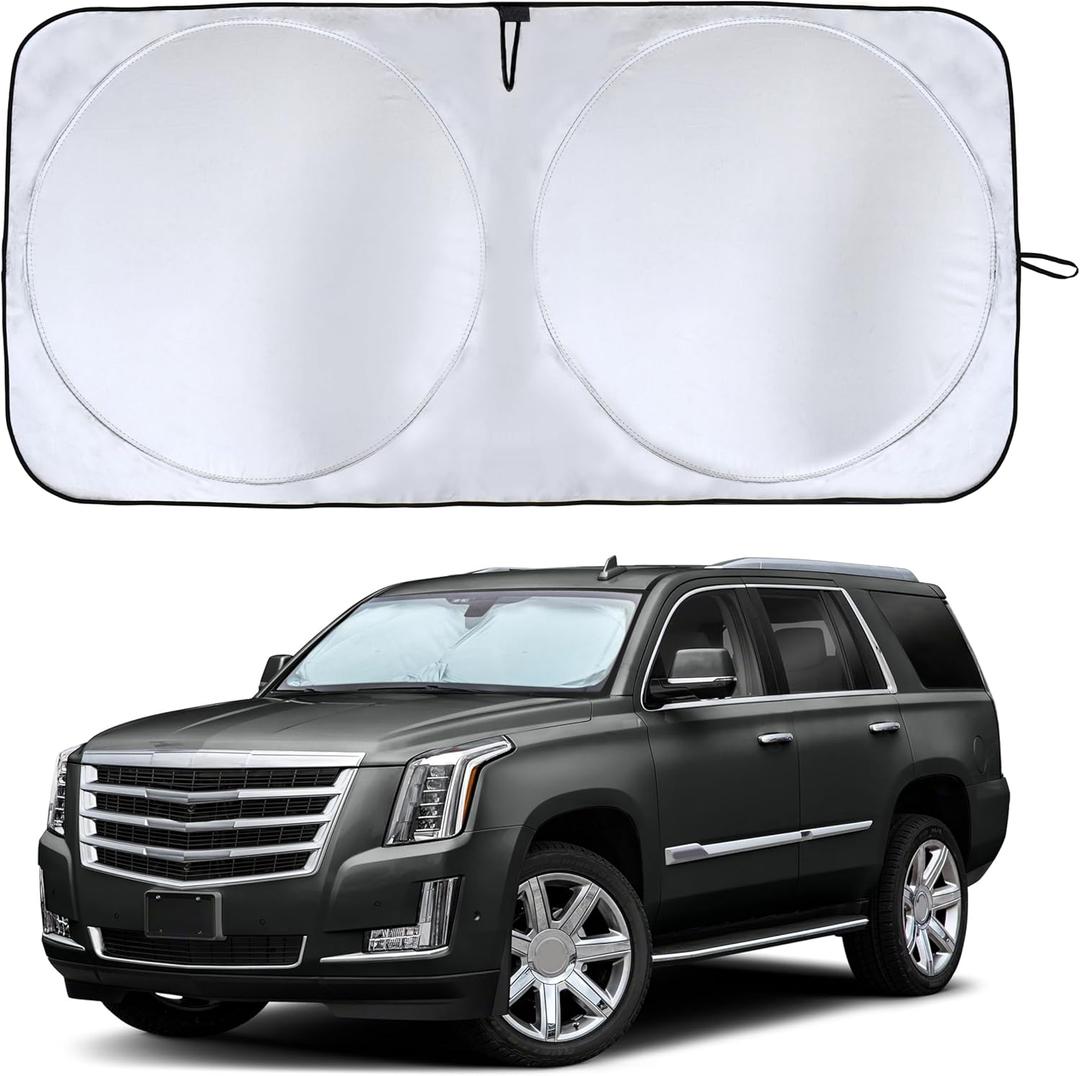 EcoNour Car Windshield Sunshade | Maximum Heat & UV Defense | Full-Coverage Reflective Sun Shade for Windshields | Foldable Design for Cooler Vehicle Interior | Easy Storage- Large