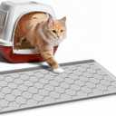 Cat Litter Box Mat, Silicone Kitty Litter Mat, 24" X 16" Waterproof Silicone Pad for Floor, Light Gray (Grey)