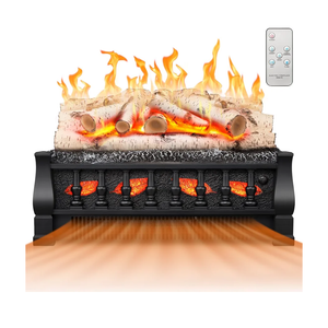 Electric Fireplace Insert Log Heater 21 Inches, 5 Flame Brightness, Multiple Flicker Speed, 750w/1500w Heating, Remote Control, Auto Shut Off