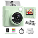 Kids Instant Print Camera, Christmas Birthday Gifts for Girls and Boys, 1080P HD Video Digital Kids Camera with Print Paper & 32G Card, Toddler Toy for 3-14 Years Old (Green)