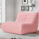 Bean Bag Chairs for Adults, BeanBag Reading Chair Memory Foam Couch, Floor Chair Soft Teddy Material, Comfy Reading Nook Chairs for Bedroom Living Room Office (Pink) (Single)