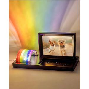 Capti Rainbow Bridge Light and Dog Photo Frame  Radiant Dog Memorial Gifts for Loss of Pet, Rainbow Glass Dog Memorial Frame, LED Light, for Sympathy, Bereavement, Grief and Loss of A Dog or Cat