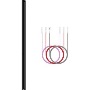36 Inch Ceiling Fan Extension Rod Downrod with Wires, Black Unthreaded Long Downrod Extension Pole for Ceiling Fan