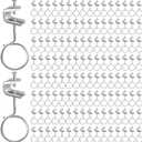 Hicarer 100 Set 1/4" x 20 Beam Clamp Steel Small C Clamps with Screws Metal Machine Threaded Bridle Rings Cable Ring Hangers for Pipe, Can Withstand 75 Lbs (2 Inch Bridle Rings)