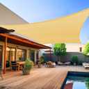Shade&Beyond 8'x10' Sun Shade Sails Canopy Rectangle Sand 185GSM Shade Sail for Patio Deck Yard Backyard, (We Make Custom Size)