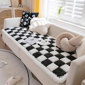 Non Slip Couch Cover for Dogs Washable, Pet Covers for Sofa 3 Cushion Couch Sofa Pet Friendly (Black, 27.6" x 70.9")