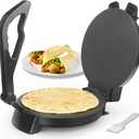Compact 10'' Roti Maker Machine, Electric Tortilla Press with Detachable Handle, Prensa Para Tortillas,Chapati Maker Machine, Burrito Maker, Tortillera, Black