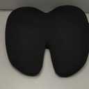 C CUSHION LAB Extra Dense Lumbar Pillow - Patented Ergonomic Multi-Region Firm Back Support for Lower Back Pain Relief - Lumbar Support Cushion with Strap for Office Chair, Car, Sofa, Plane - Black