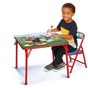 Mickey Mouse Table & Chair Set for Toddlers 24-48M, Includes 1 Table & 1 Chair Table: 20"L x 20"W x 16.4"H, Chair: 12"L x 11.6"W x 17"H - Weight Limit: 70 lbs