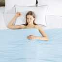 HYLEORY Cooling Blankets for Hot Sleepers, Cool Summer Blanket Keep Body Cool for Night Sweats Double Sided Lightweight Breathable Blanket for Bed Couch Sofa, King (108"x90"), Light Blue