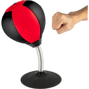Stress Buster Desktop Punching Bag - Suctions to Your Desk, Heavy Duty Stress Relief Ball, Funny Gifts for Boss or Coworker, Perfect for Kids and Adults, Easter (Red/Black)