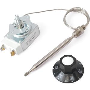 60125401 Deep Fryer Thermostat with Knob Switch Compatible with Pitco 2-SG14C-S/FD Fryer, 1/4" Male Pipe Thread Stuff Box, Replacement for Imperial 1175 for American Range 11113, 200-400F