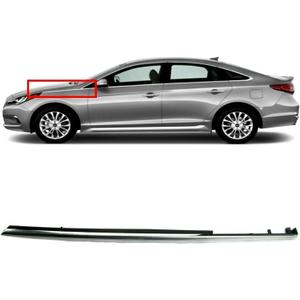 Front Left ABS Chrome Fender Trim Molding Garnish Fits for 15-17 Hyundai Sonata, Replaces OEM 87771-C1000, 75137