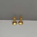 Handcrafted Antique Brass Iron Taper Candle Holders - Set of 2 Elegant Candlesticks for Weddings, Dining, and Parties, Timeless Dcor Accent
