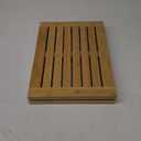 Bamboo Bath Mat - Foldable Wood Shower Mat, Non-Slip Bathroom Mat for Spa, Sauna, Pool, Indoor and Outdoor Use, Easy Storage, 24" x 18"