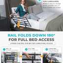 Stander Wonder Pivot Bed Rail Tall, Adjustable Safety Assist Railing with Swing Down Guardrail for Elderly Adults, Fits Taller Mattresses 8 to 16 Inches Thick, ASTM Safety Approved Bedrail, Black