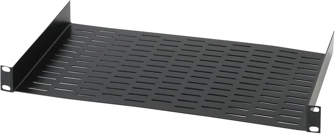 Chief Raxxess UNS1 Vented Universal Rack Tray Shelf for 19" Server Racks, with Bottom Slots for Mounting Non-Rack and Half-Rack Equipment, Black