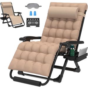 ZENPETIO Oversized Zero Gravity Chair, 33In XXL 500LBS with Cushion